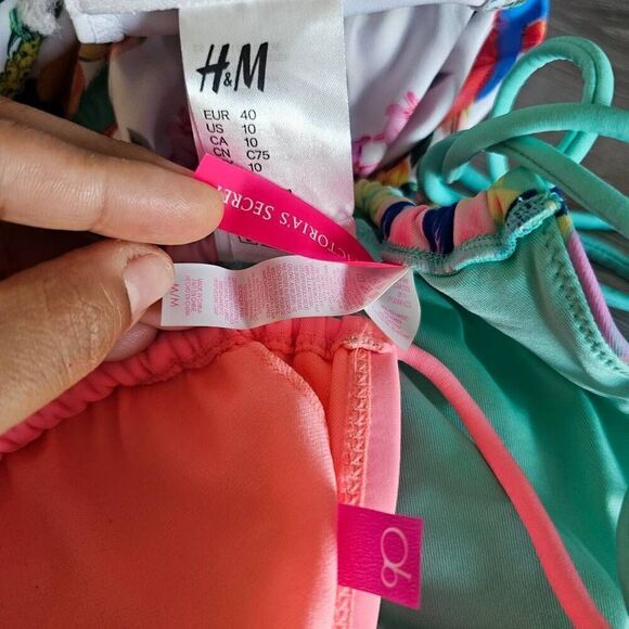 3 bikini top bundle multicolor Sz 10 M  multi brand - Picture 4 of 4